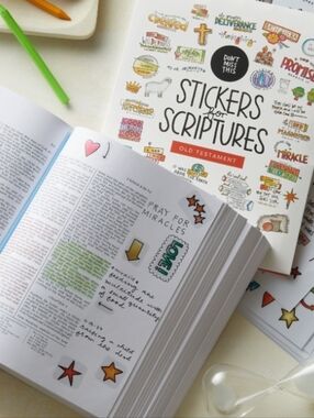 Stickers for Scriptures - New Testament Stickers (Cream/Green)